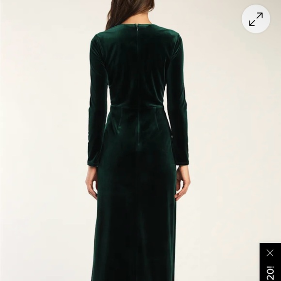 Lulu's Deep Green Long Sleeve Dress NWOT - Picture 4 of 6